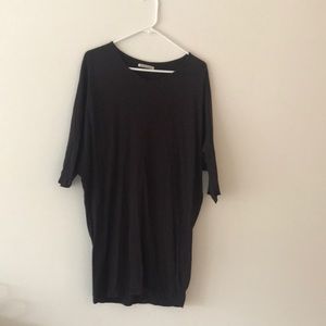 Black Crane Dark Purple Cotton Dress